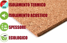 2 Pannelli in Sughero Naturale per Isolamento Termico/Acustico-100x50x2 cm - 1MQ