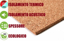 2 Pannelli in Sughero Naturale per Isolamento Termico/Acustico-100x50x6 cm - 1MQ