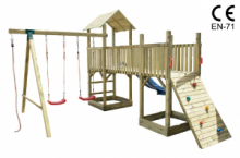 Altalena con Scivolo e Giochi da Giardino per Bambini in Legno di Pino - Italfrombaby08