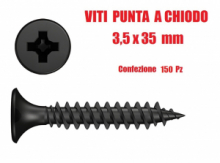 Viti Punta a Chiodo - Accessori per Cartongesso - (Ø 3,5 X 35mm) - CONF. 150 PZ