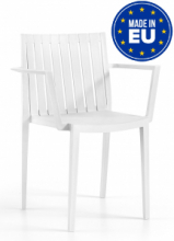 Set 4 Sedie Elite con Braccioli da Giardino Cucina Bar Ristorante in Polipropilene Vari Colori