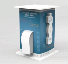 Colonnina Igienizzante in Digiboard con Dispenser Manuale da Banco per Prevenzione Covid-19 - Italfrom