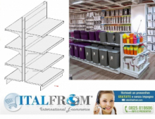 z MODULO CONTINUATIVO Scaffale gondola L 101, H 166 , Prof.50+50 CM, base + 3 ripiani