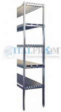 SPALLA PER SCAFFALATURE INOX H 250 X 50 CM ,COMPLETA DI TRAVERSINI E BASI ,PORTATA 2500 Kg