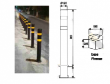 Dissuasore Paletto "Firenze" completo di Due Fasce Rifrangenti Diametro 120mm Altezza 990 mm + 195 Interrato